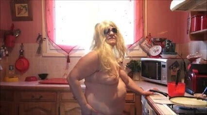 Naked Brenda is cooking