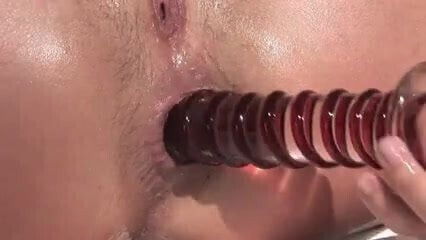 Ashley bangs both her holes with big toys