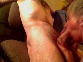 Granny sucks penis young