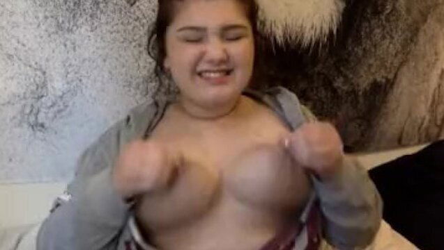 Lazy Playing with Glitter Tits!