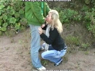 young blonde fucked from McDonald's street