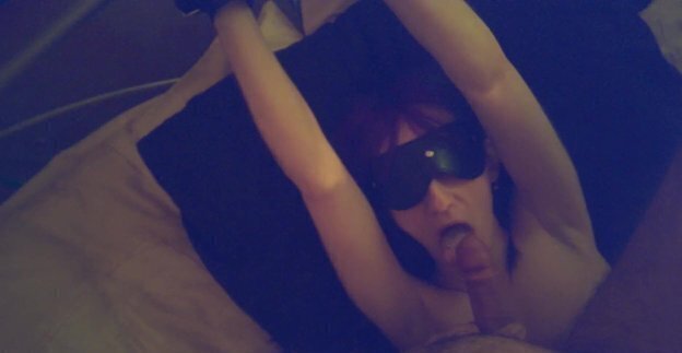 Tied up blow job with the ex