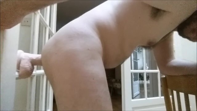 Straight mouth fuck door with huge dildo