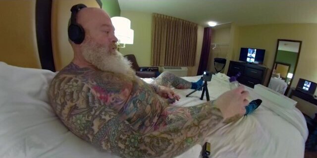 Inked Pierced Bear Stroking