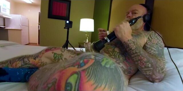 Inked Bear Hotel Bate with Doxy Massage Wand Inked Pierced