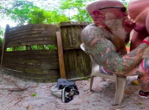 VR - Inked Daddy Bear Playing in the Woods on 4/20 Pt 2