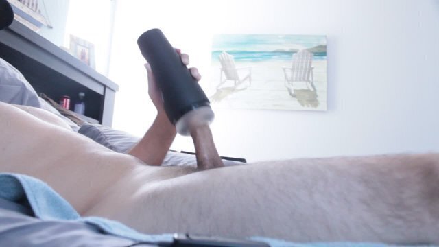 Stroking with pocket pussy cumshot!