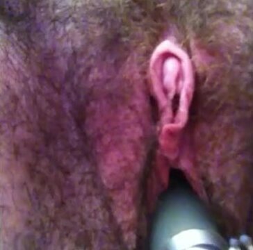 Hairy FTM Masturbates and Fucks Own Tight Hole With Hairbrush