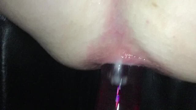 Slow motion with glass dildo