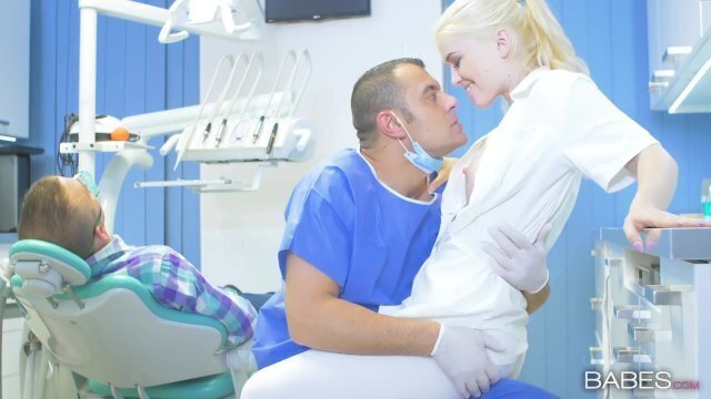 Blonde assistant seduces boss work