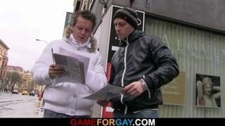 He meets and seduces him into sex 