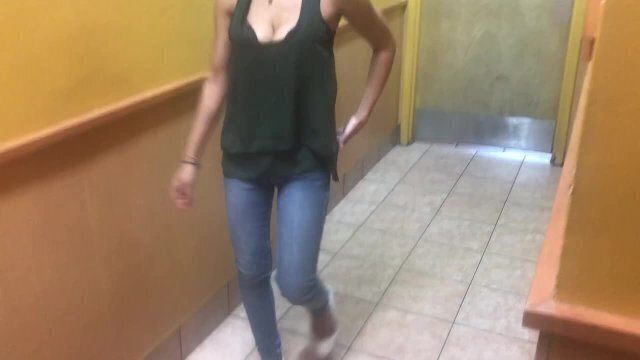 Blowjob Popeyes restroom mouth swallow