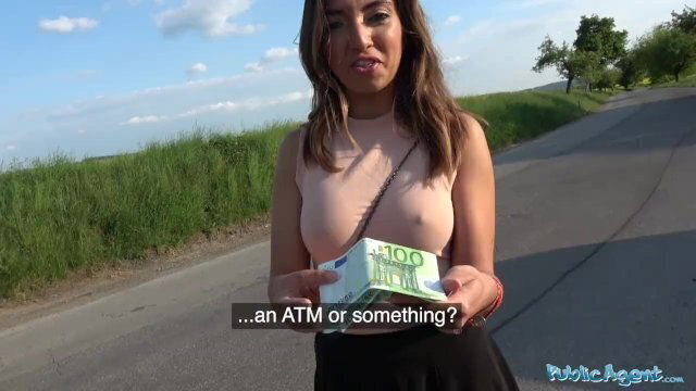 Public Agent Mexican Frida Sante gives roadside blowjob fucking