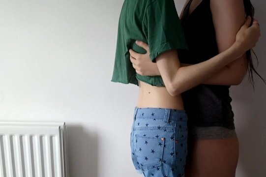 cute lesbian girls make real lesbian intimacy