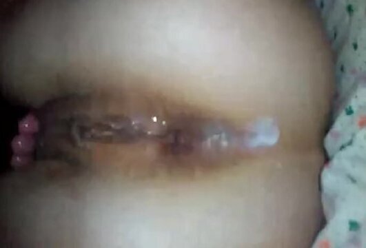 Deep anal sex and ass creampie for slave wife