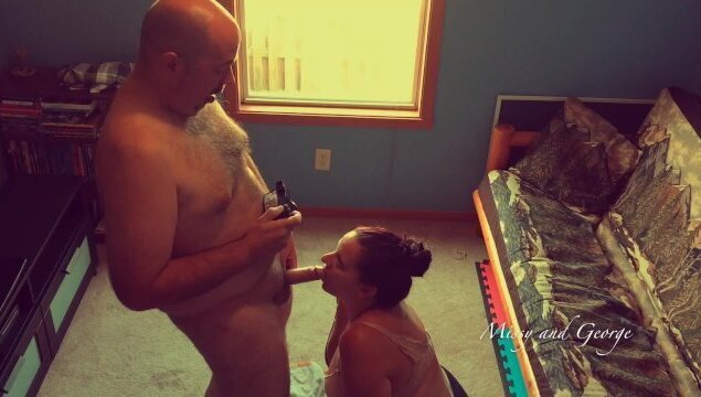 Homemade Blowjob Milf Sucks Uncut Dick with Juicy Head Thick Load