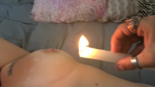 Goth Slut Submissive Enjoys Wax Play