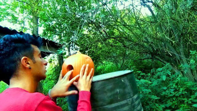 Twink fucking pumpkin eating creampie garden