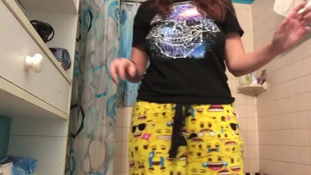 Dirty sluts plays with toys smokes shower