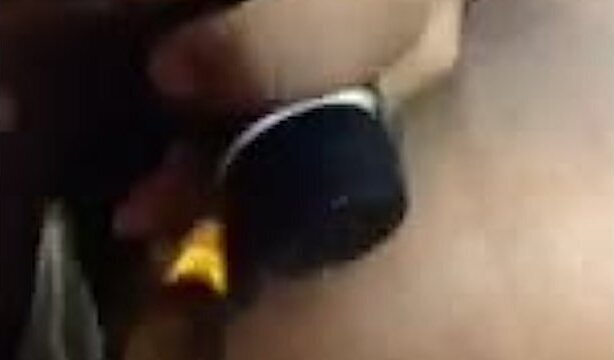 Magic wand orgasm with glass banana beads