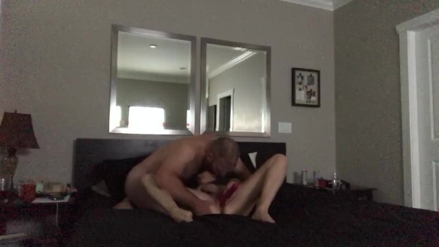 Mr makes Mrs cum with her dildo
