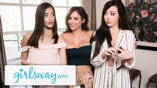 Girlsway Peeping MILF Caught Perving Teen Couple Having