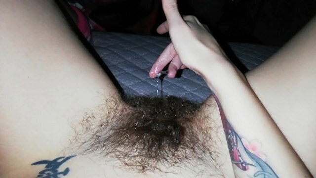 playing with hairy clit cummy pussy grool after orgasm