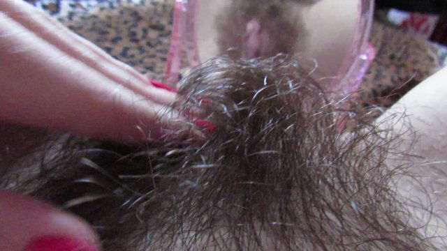playing with thick hairy bush