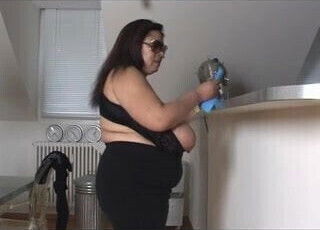 Asian Granny doing some Homework