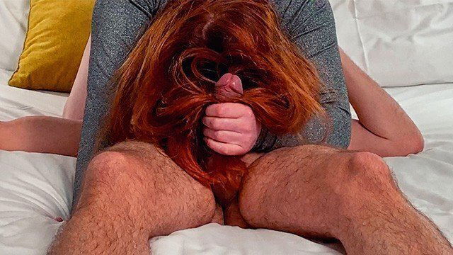 Ginger Redhead Hairjob Massage Jerk till Huge Cumshot Long Hair