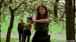 Dakota Bound, beautiful army woman hunting selling slave