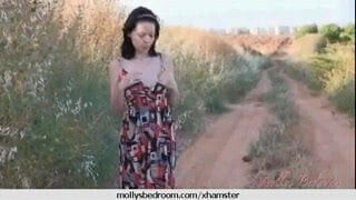 Bare naked on the roadside