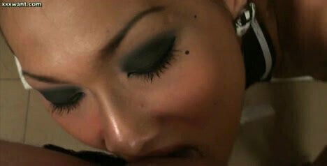 Pretty shemale in stockings