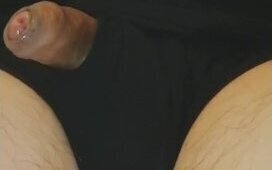 Slow-motion cumshot self slowly growing tiny penis