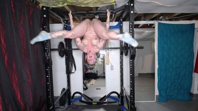 Heavy workout, pull ups, gymnastics cumshow