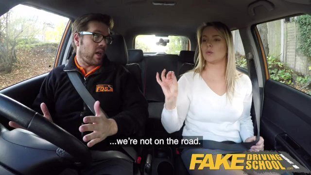 Fake Driving School Czech Nikky Dream orgasms during hard fucking