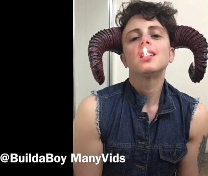 Demon plays with matches t-cock