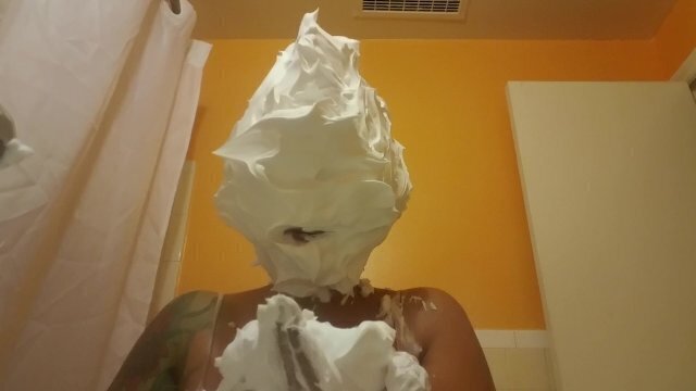 Shaving cream face. custom with real reaction