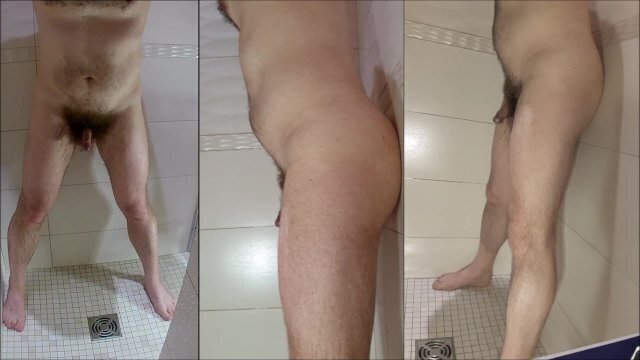 Shower hairy body having fucked three different views