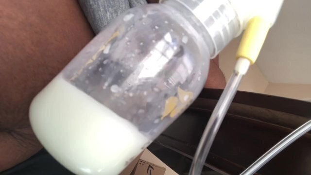 Ebony Lactating Breast Pumping