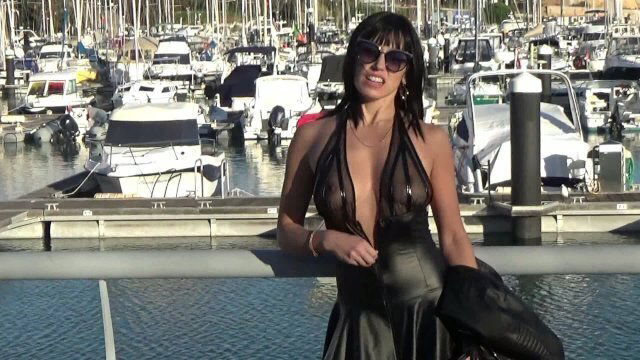 blonde walks without panties strips naked seaport