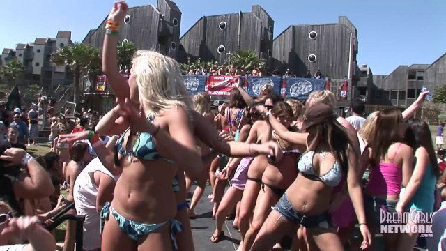 Bikini Clad Coeds Dance Party Texas