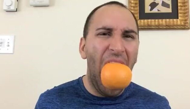 Handcuffed and Gagged With an Orange