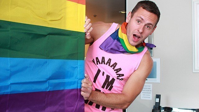 FIRST PRIDE! Hunk Seduces Straight Blowjob Lets