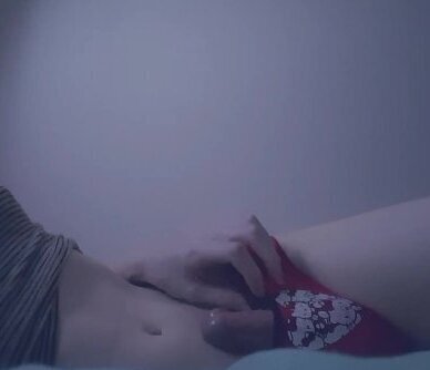 Trans girl pulls panties down quickie before