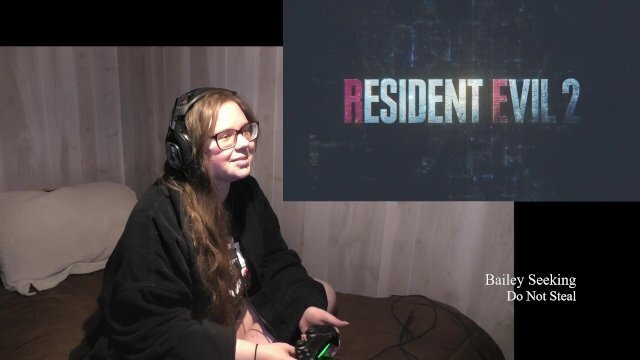 Gamer Girl Drinks Eats While Playing Resident Evil Part