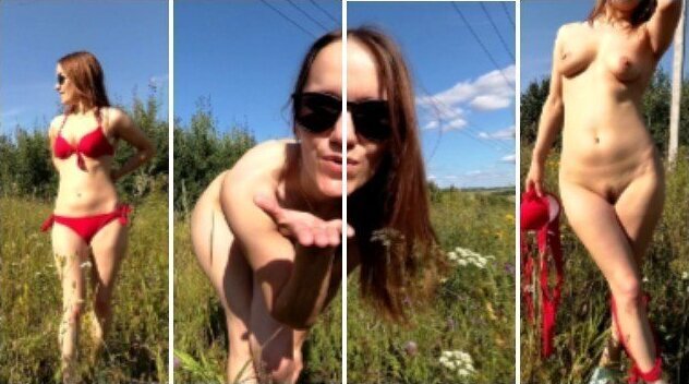 Amateur Girl Walking Naked Outdoor