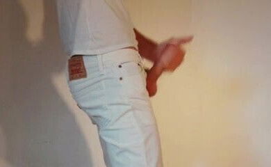 White jeans and a cock