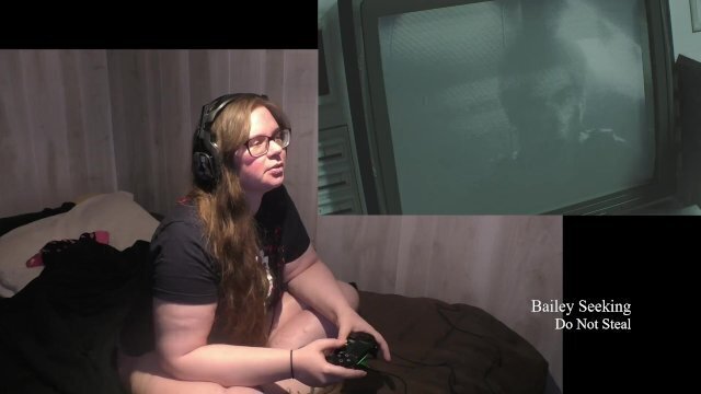 Gamer Girl Drinks Eats While Playing Resident Evil Part