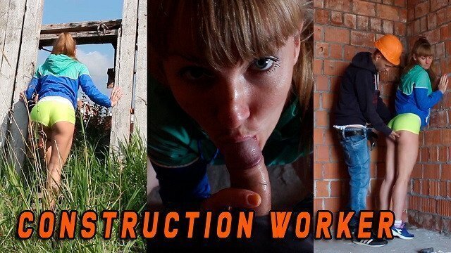 Sport girl caught Construction worker when masturbated